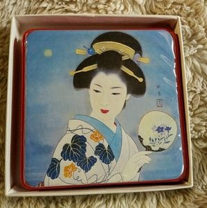VTG Set of 6 Asahi Coasters of Geisha Girls Japan